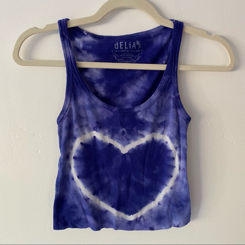 cropped y2k tie dye heart tank top